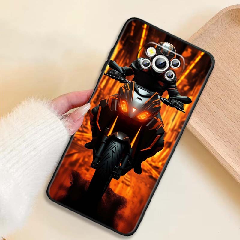 

Креативная крутая накладка для телефона с мотоциклистом Для Xiaomi Mi Poco F3 F4 F5 F6 X3 X4 X5 X6 X7 M3 M4 M5 M6 M7 GT Pro 5G Черный Чехол для Телефона Poco X5