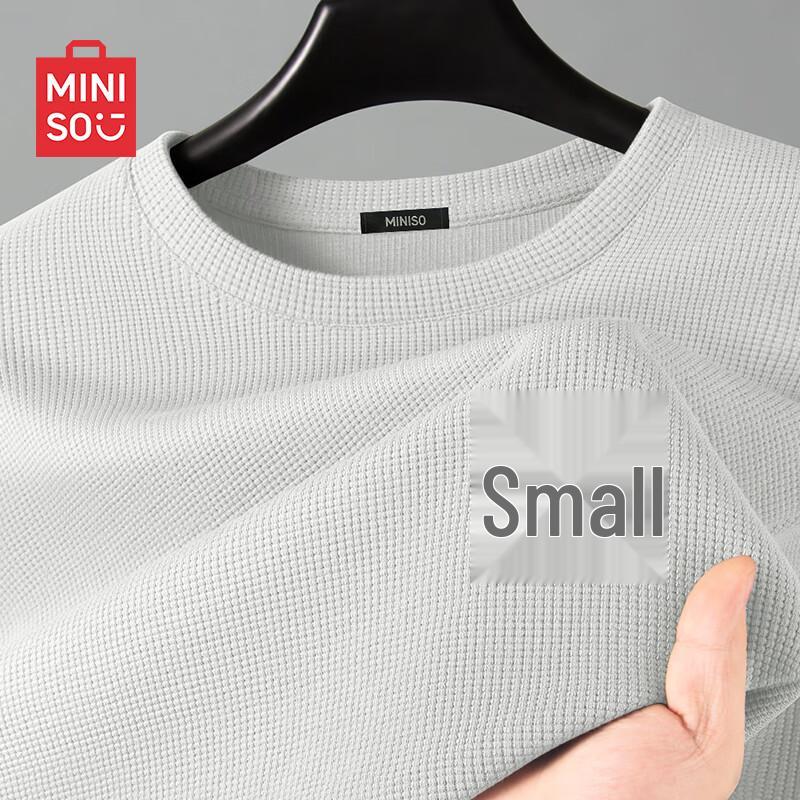 MINISO Men's Heavyweight Waffle Knit Long Sleeve T-shirt