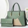 Pu Large Capacity Shoulder Bag With Color Block Splicing For Daily Use