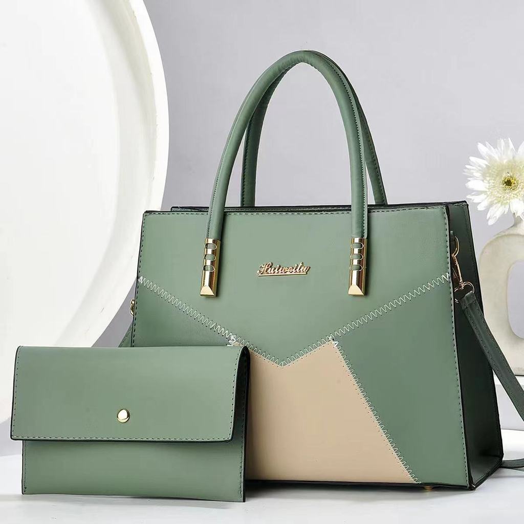 Pu Large Capacity Shoulder Bag With Color Block Splicing For Daily Use