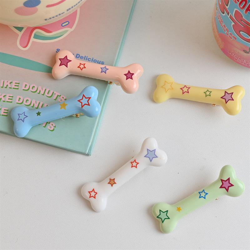 5Pcs Bone Hairpins Fashion Lovely Women Gril Headwear Barrettes Vivid Dog Bone Hair Clips Side Hair Pin Hair Accessories