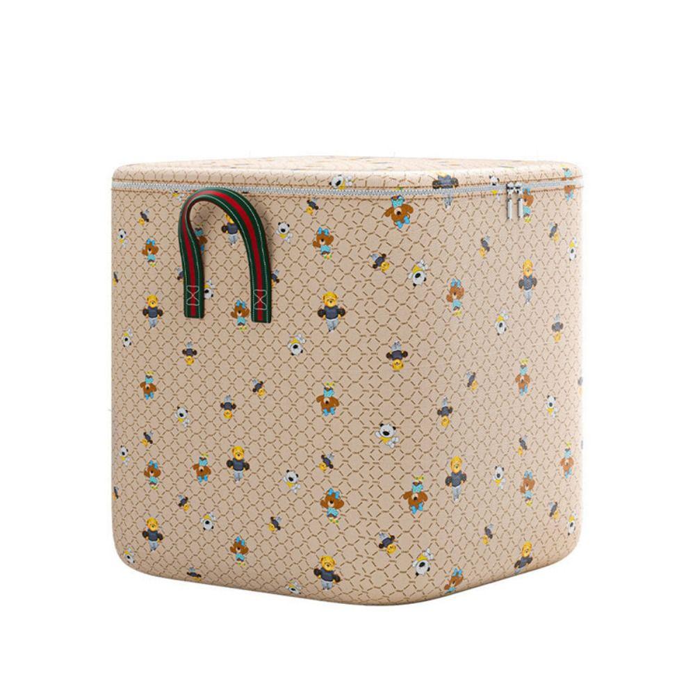 

Сумка для хранения из нетканого материала с рисунком в виде медведя, складная, вместительная, из хлопкового одеяла, экономящая место, с застежкой-молнией