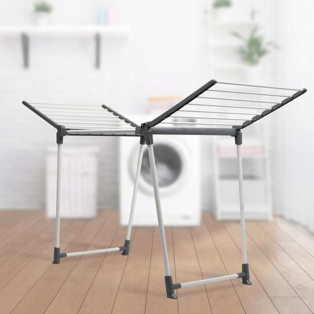 KADAX Suszarka Na Pranie Balkonowa Stojąca Do Ubrań Składana Na Bieliznę