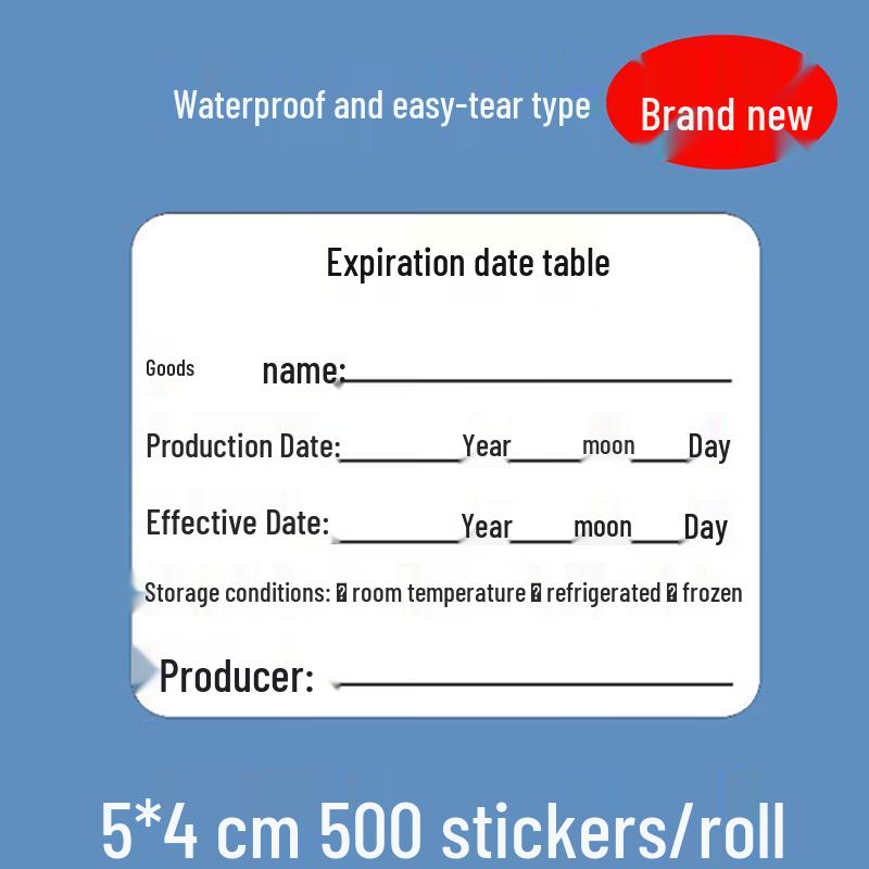 Food Production Date Waterproof Labels