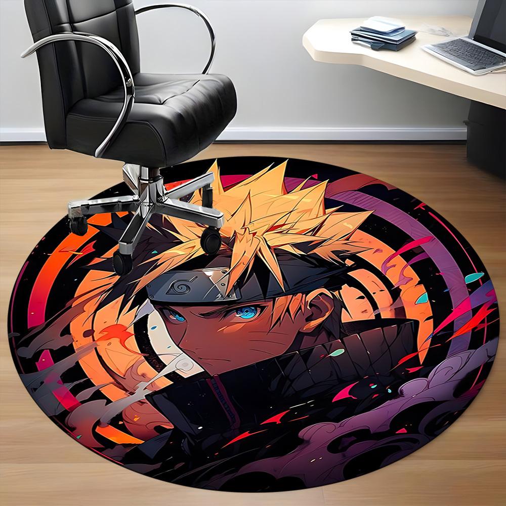 1pc Naruto Uzumaki Office Round Area Rug, Under Office Chairs Bedroom Living Room Home Decor, Room Decoa1022145