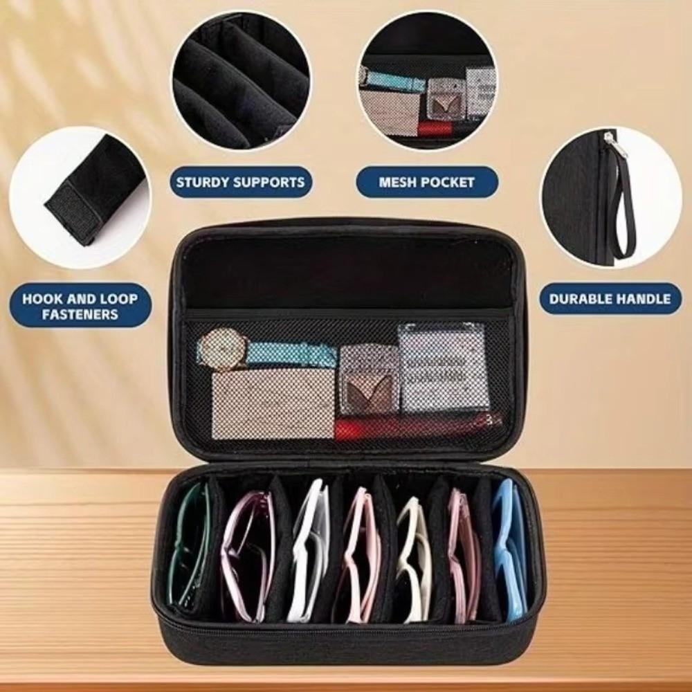 Waterproof Glasses Storage Box 6/7 Compartment Eyeglasses Holder  Outdoor