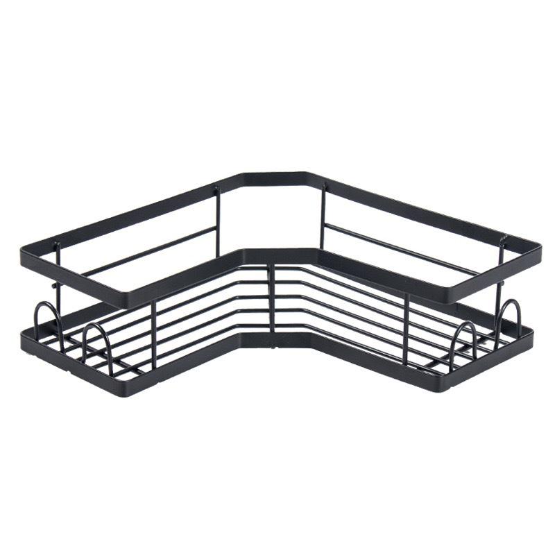 Iron Art Punch-Free Bathroom Triangle Shelf - Wall-Mounted Corner Soap Holder & Toiletries Storage Rack