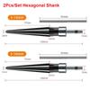 2Pcs/Set Carbon Steel Tapered Reamer Tool Hexagonal Shank 3-13mm 5-16mm Chamfer Taper Reamer Set Metal Round Shank Hole Opener