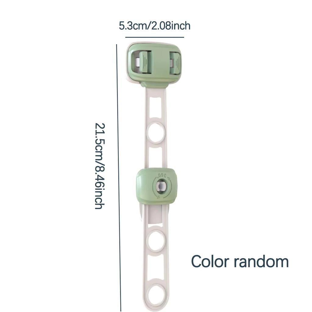 1pc Baby Protection Cabinet Lock Self-adhesive Length Adjustable Plastic Child Protection Refrigerator Door (color Random)