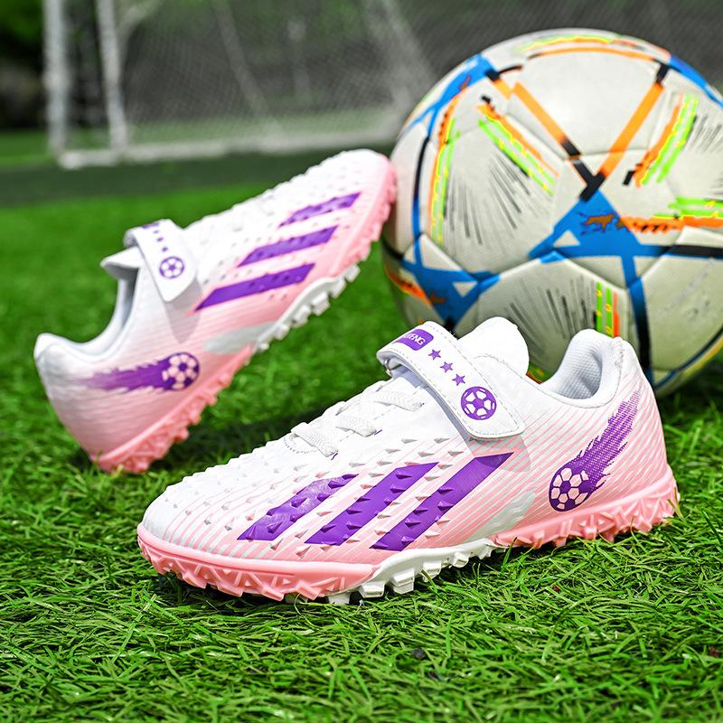 Children's Football Shoes Broken Nails Boys and Girls Anti-skid Training Shoes Velcro Short Nails Artificial Grass Children's Foot Training Shoes