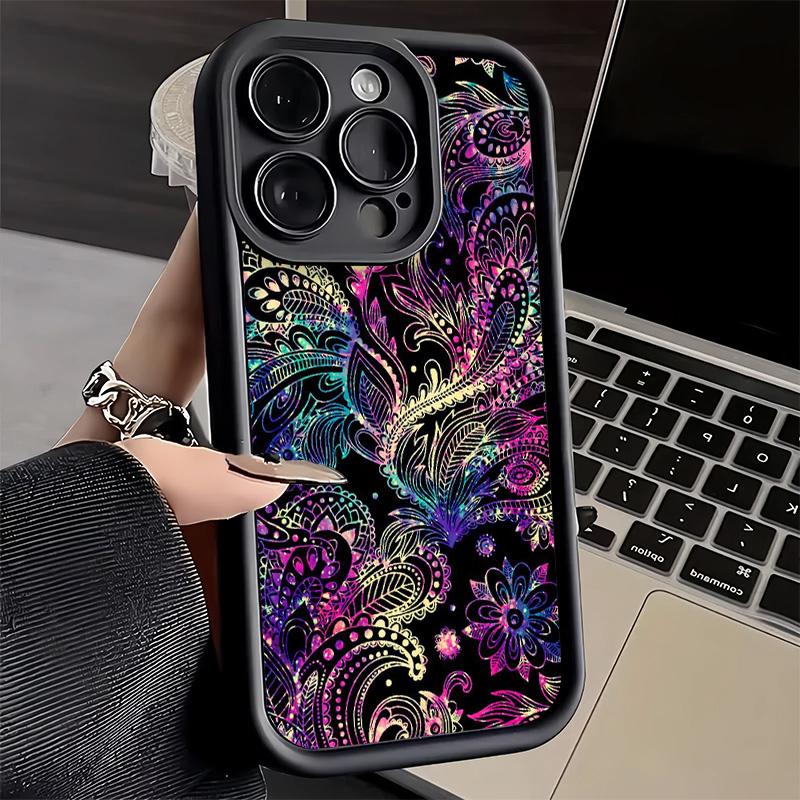 Phone Case for iPhone 17 Air 16E 15 16 Pro Max Mandala Sunflower Dreamy Style Cover 14 Plus 13 12 Mini Soft Shell Silicone Funda