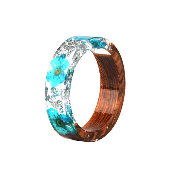 Ženy Ručně vyráběné Dřevo Pryskyřice Květinové Rostliny Prsten Prsten Šperky Dekor Dárek