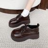Móda Jaro Nové Boty na Silné Podrážce Jednoduché Dámské Módní Kulatá Špička Hluboký Výkroj Šněrování Vpředu Vodotěsné Protiskluzové Mokasíny