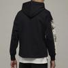 Y-3 Pattern Printed Color Block Single-Breasted Hooded Sweatshirt Unisex Sweatshirt Black H44810