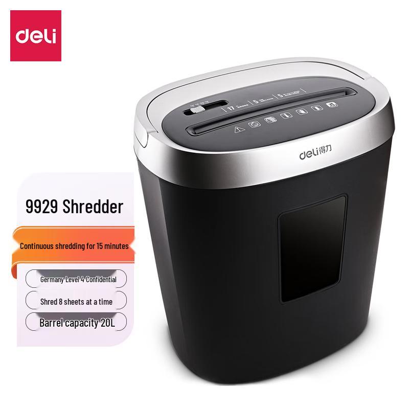 Deli Cross-Cut Paper Shredder for Home & Office CN plug (adapter included)