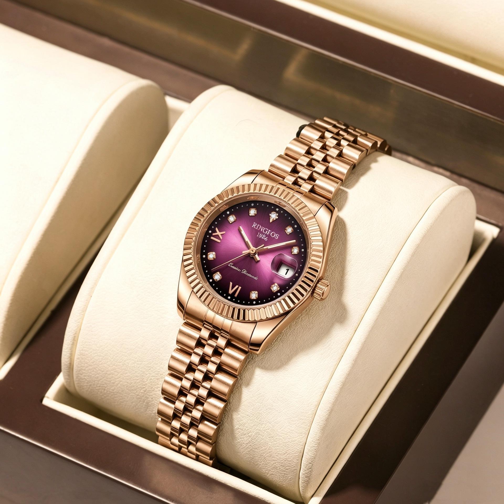 Ringfos Women S Watch High-Grade Light Luxury Quartz Watch Women S Niche Women S Watch With Diamonds