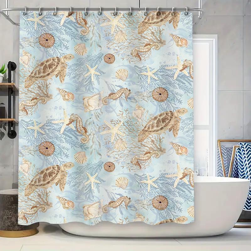 

High-Quality Shower Curtain with Sunburst Design Artistic Blue Stripes Soft White Colors for Bathroom Decor (59 x 70) 90x180cm