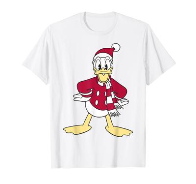 Disney Mickey und Freunde Weihnachten Donald Duck Weihnachtsmannmütze T-Shirt