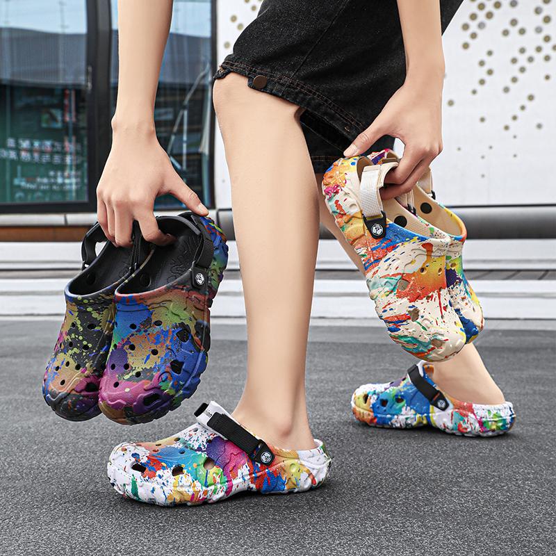 Herrtofflor Ny stor storlek Mode Tjocksulade vardagliga Sport sandaler herr EVA lättviktiga andningsbara utomhus strandskor herr