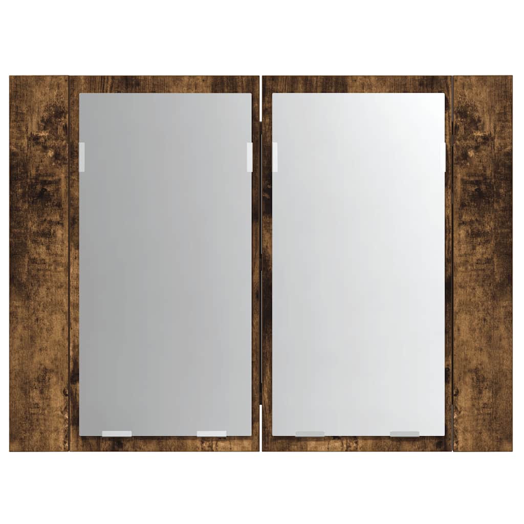 Vidaxl Bathroom Cabinet with Mirror, Smoked Oak, 60X12X45 Cm