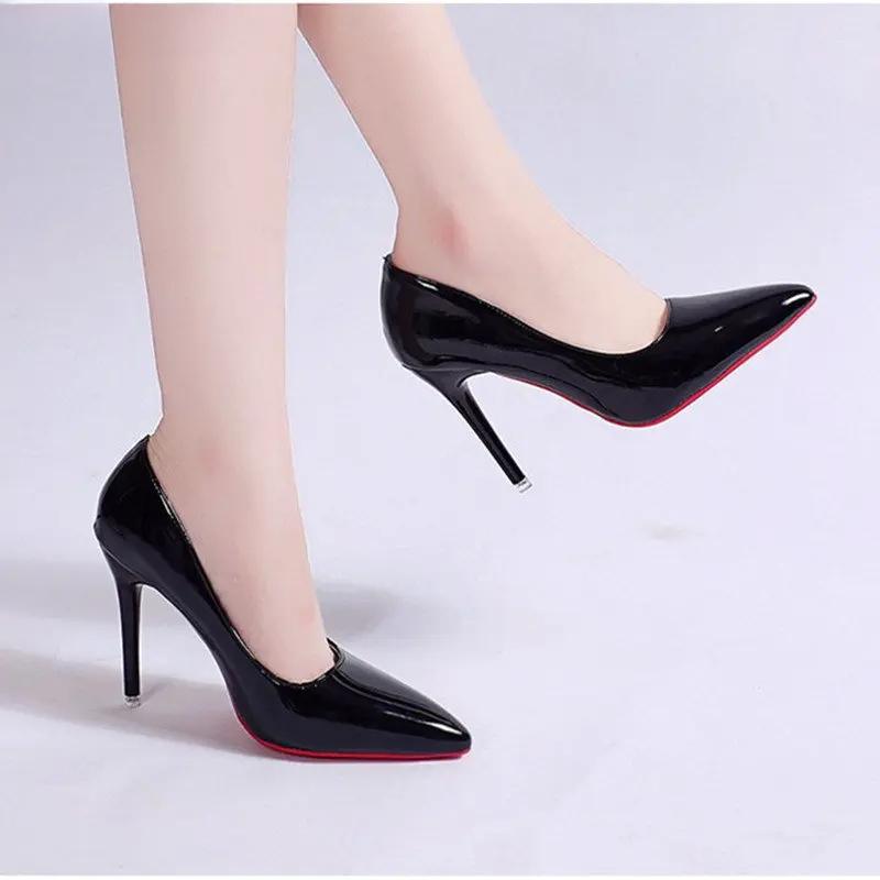 Women Shoes Red High Heels Sexy Pointed Toe Pumps Wedding Dress Shoes Nude Black Color Red Rubber Bottom High Heels