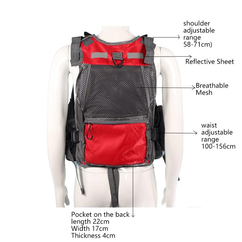 D22 Double Use Fly Fishing Vest Breathable Mesh Polyester Jersey Ocean & Freshwater Use Outdoor Lure Fishing