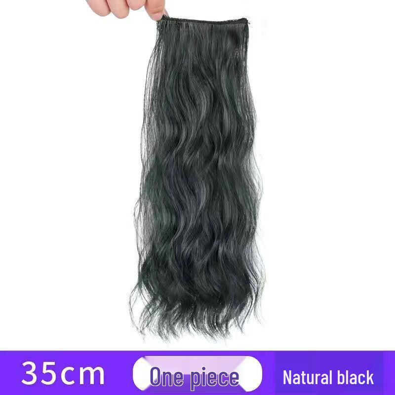 Natural Short Wave Hairpiece for Women: Invisible, Realistic Extension for Volume, Fluffy Long Curls, Forehead Wig