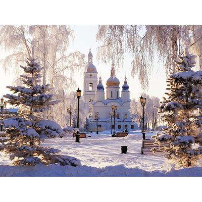5d Diy Diamond Embroidery Snowy Palace & Tree Diamond Painting Cross Stitch Rhinestone Home Decor