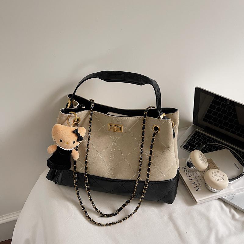 Bolsa de mão de alto valor para mulheres, outono, nova, moderna, com corrente de diamantes, bolsa de ombro, bolsa tote de grande capacidade para mulheres