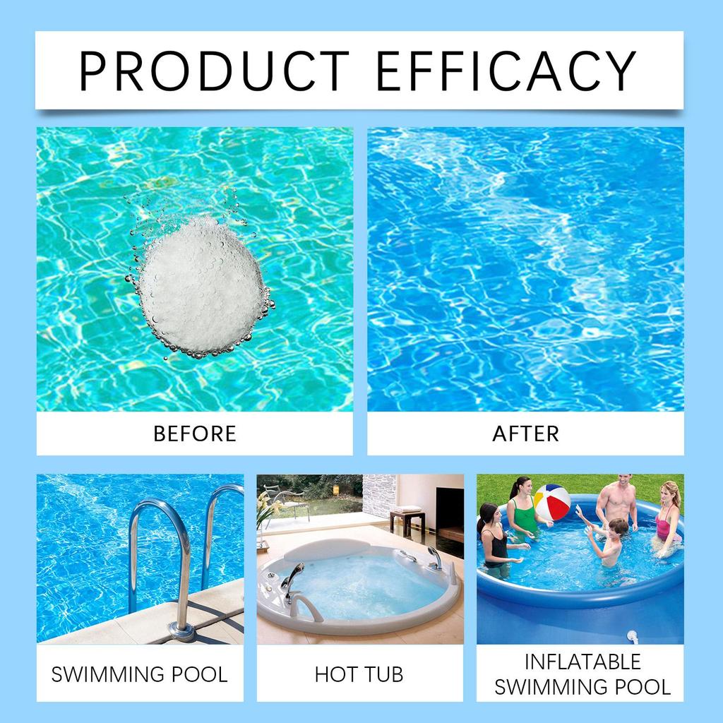 Pool Cleaning Slow-Release Tablets Pool Water Decontamination Deodorizing Cleaning Multi-Purpose Cleaning Effervescent Tablets