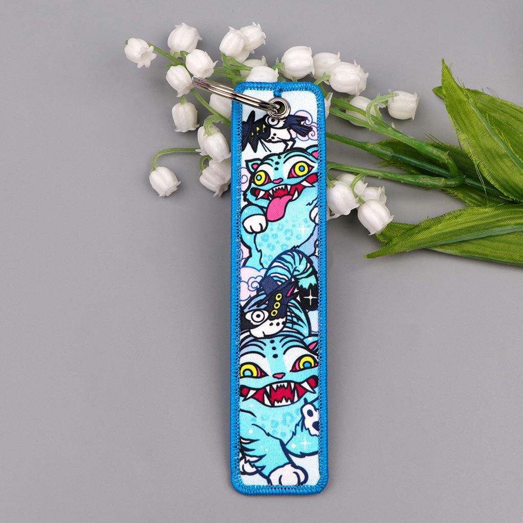 Breloc cu imprimeu cu fete anime cool pentru motociclete și mașini, suport breloc, etichetă de chei, inel de chei, accesorii rucsac