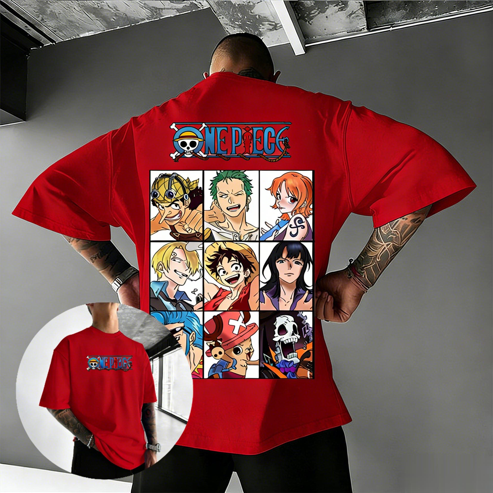 

2026 Лето Y2k Цельный Аниме Футболка Мужчины Женщины Луффи Зоро Нами Принт Хлопок Короткий Рукав Футболка Уличная Одежда Повседневный Графический Топ S