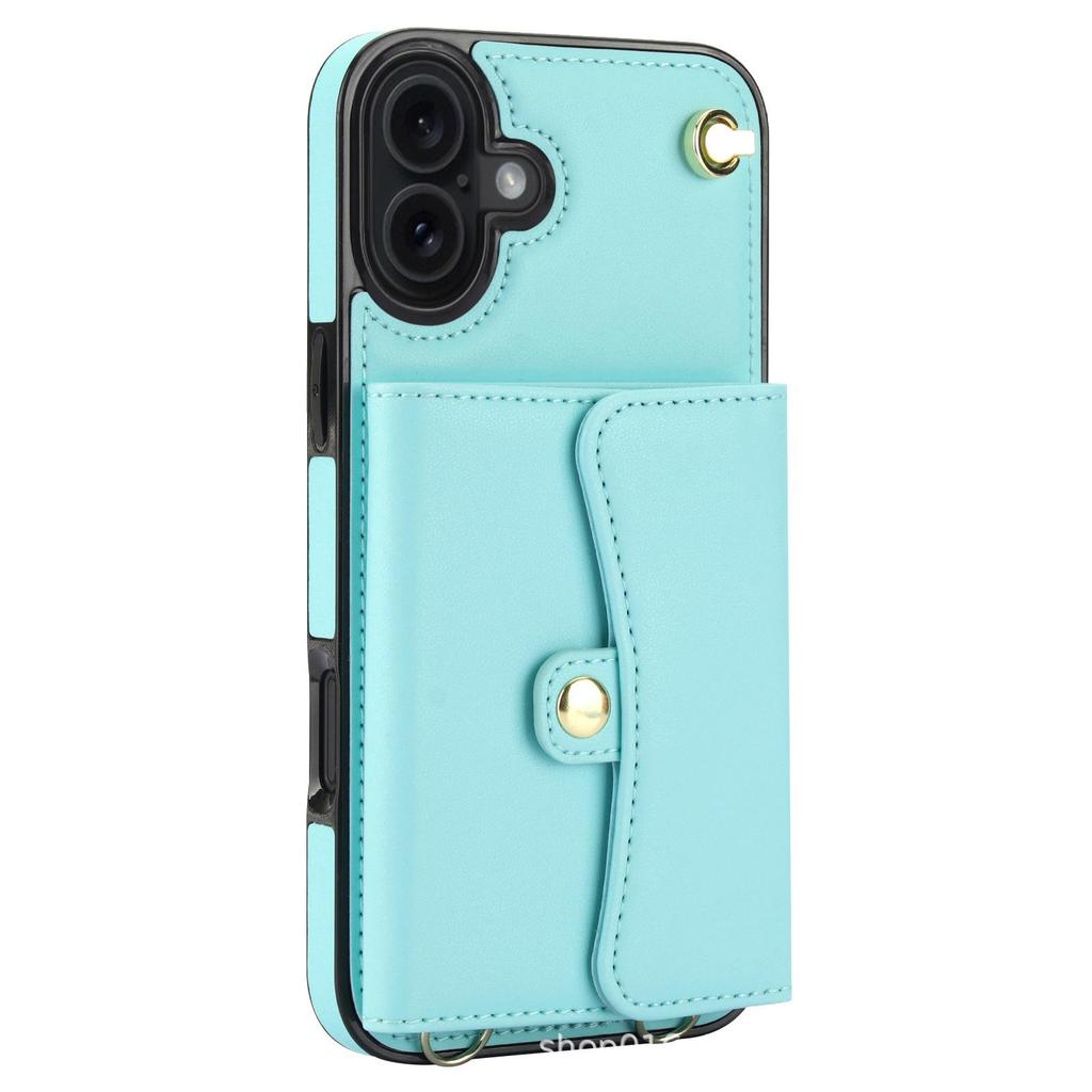 iPhone 17 Crossbody Wallet Case - Leather Protective Cover with Zipper Card Slot for Apple 16 Pro Max