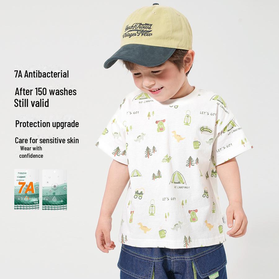 Boys' Cotton Short-Sleeve Summer T-Shirt - Lightweight Children's Top