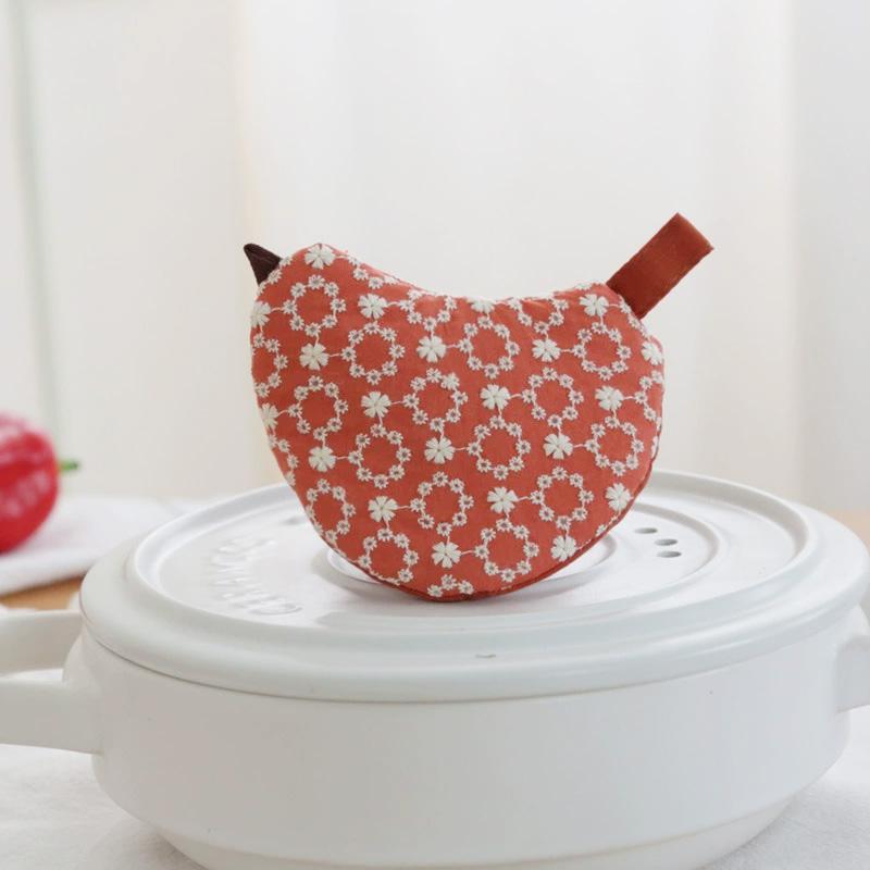 1Pc Embroidery Pattern Thermal Insulation Cotton Pot Clamp Creativity Heat-resistant Anti-scald Bird Pot Lid Cap Anti Scald Cover