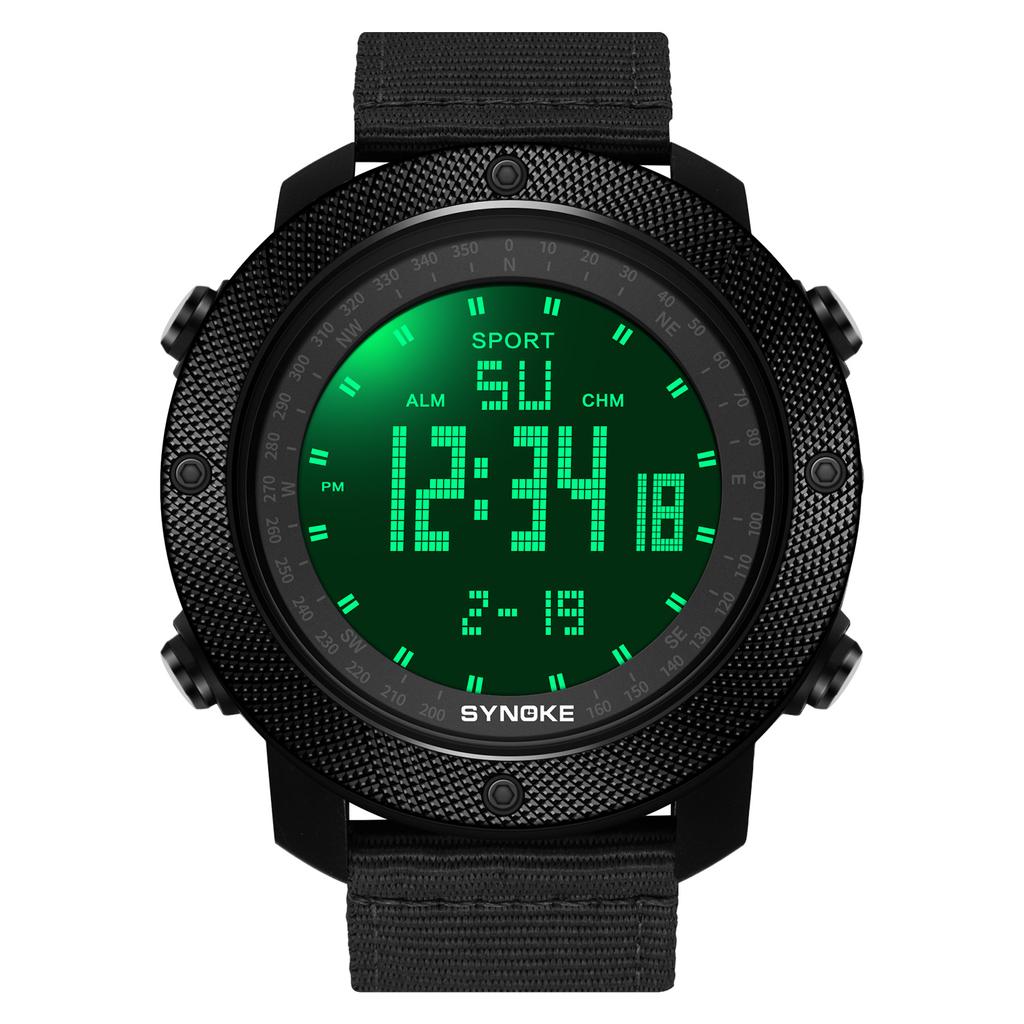 Nylon Strap Mens Watches Waterproof 5Bar  Brand Digital Military Sport Watch for Men Large Black Dial Design Watch Men