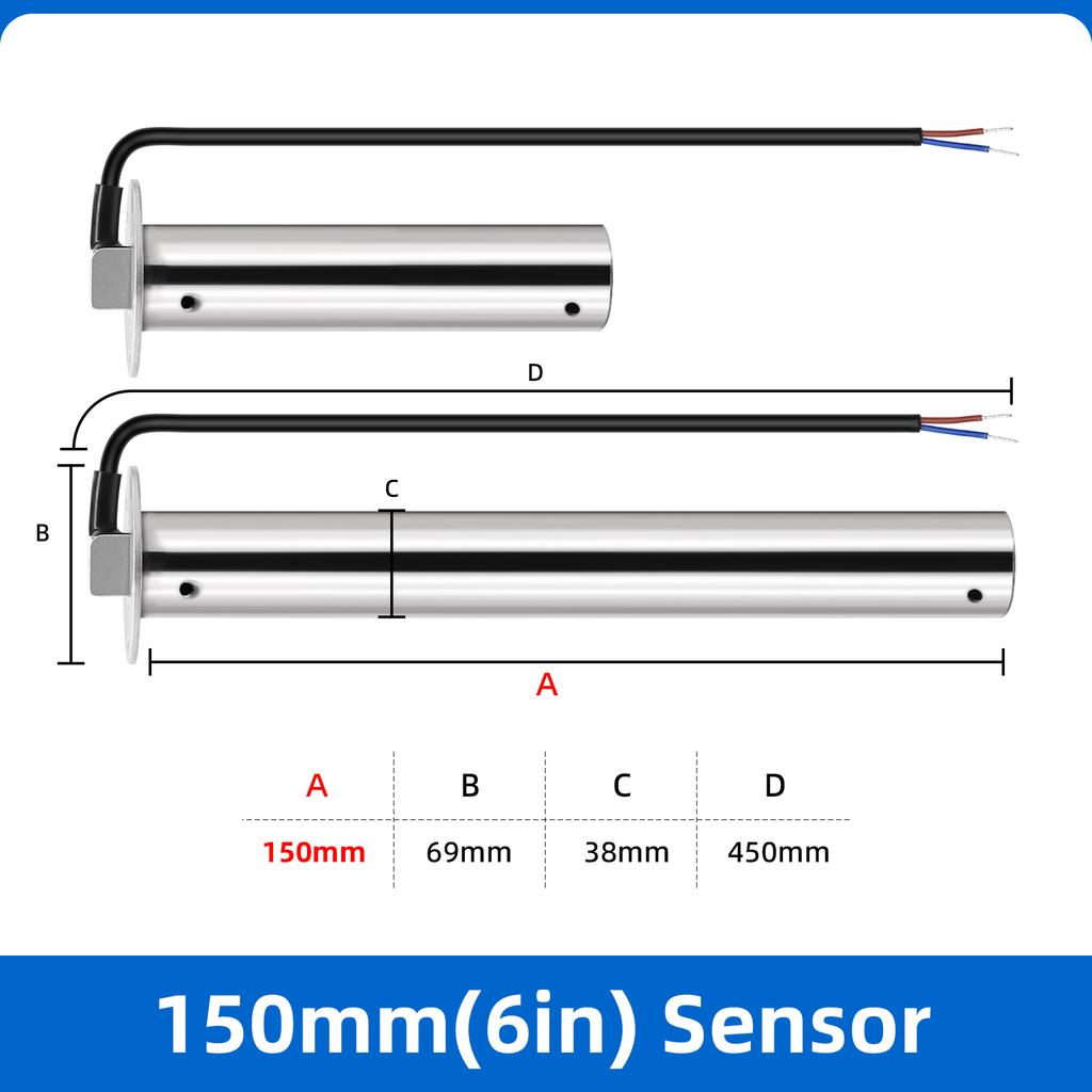 2 IN 1 Water Level Gauge+Sewage Level Gauge With Green Light Digital 52mm Dual Gauge 0-190ohm Sensor For Car Boat Yacht 12V/24V