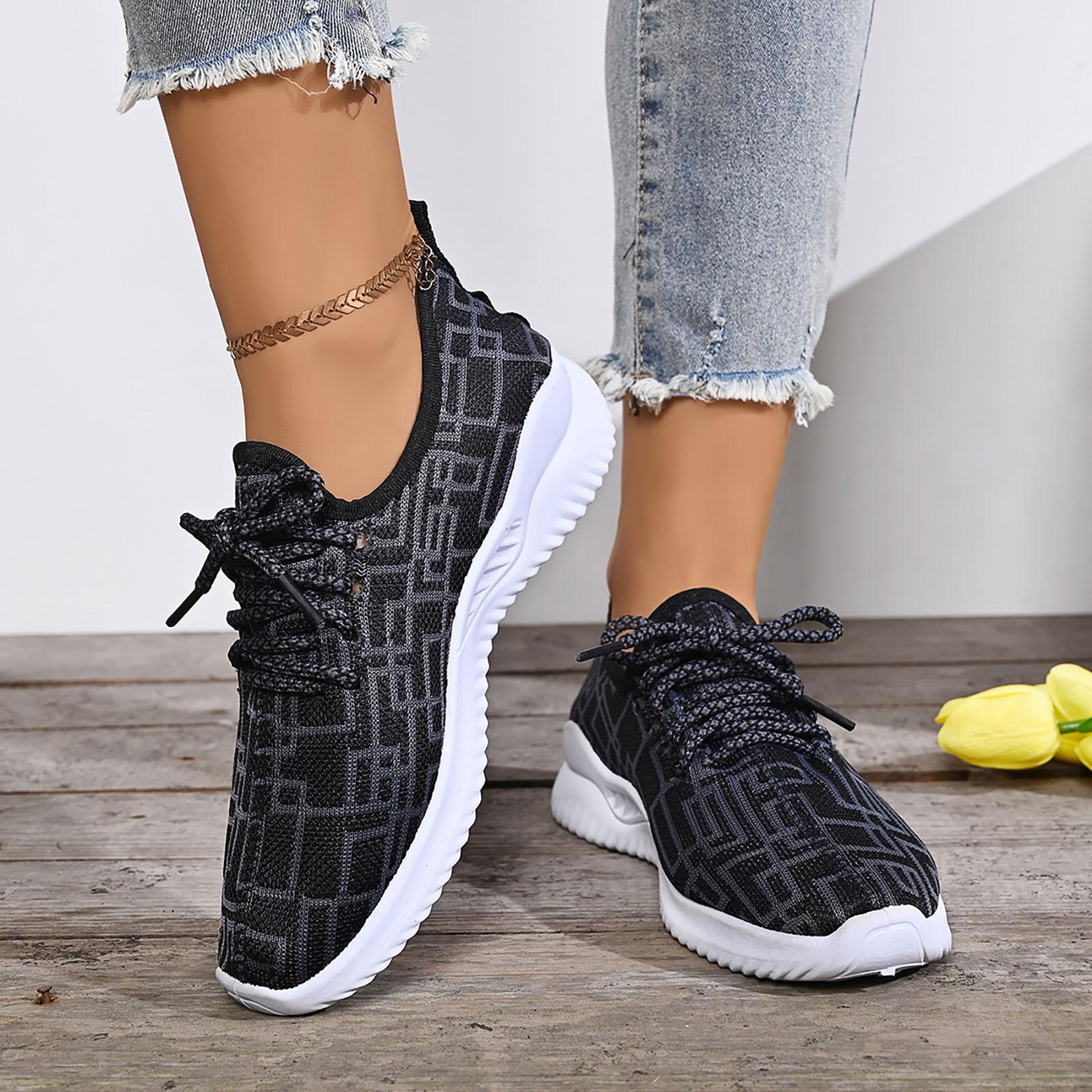 Women s Casual And Stylish Mesh Comfortable Front Lace Up Trendy Casual Shoes Natural Sandals for Women 36 чёрный