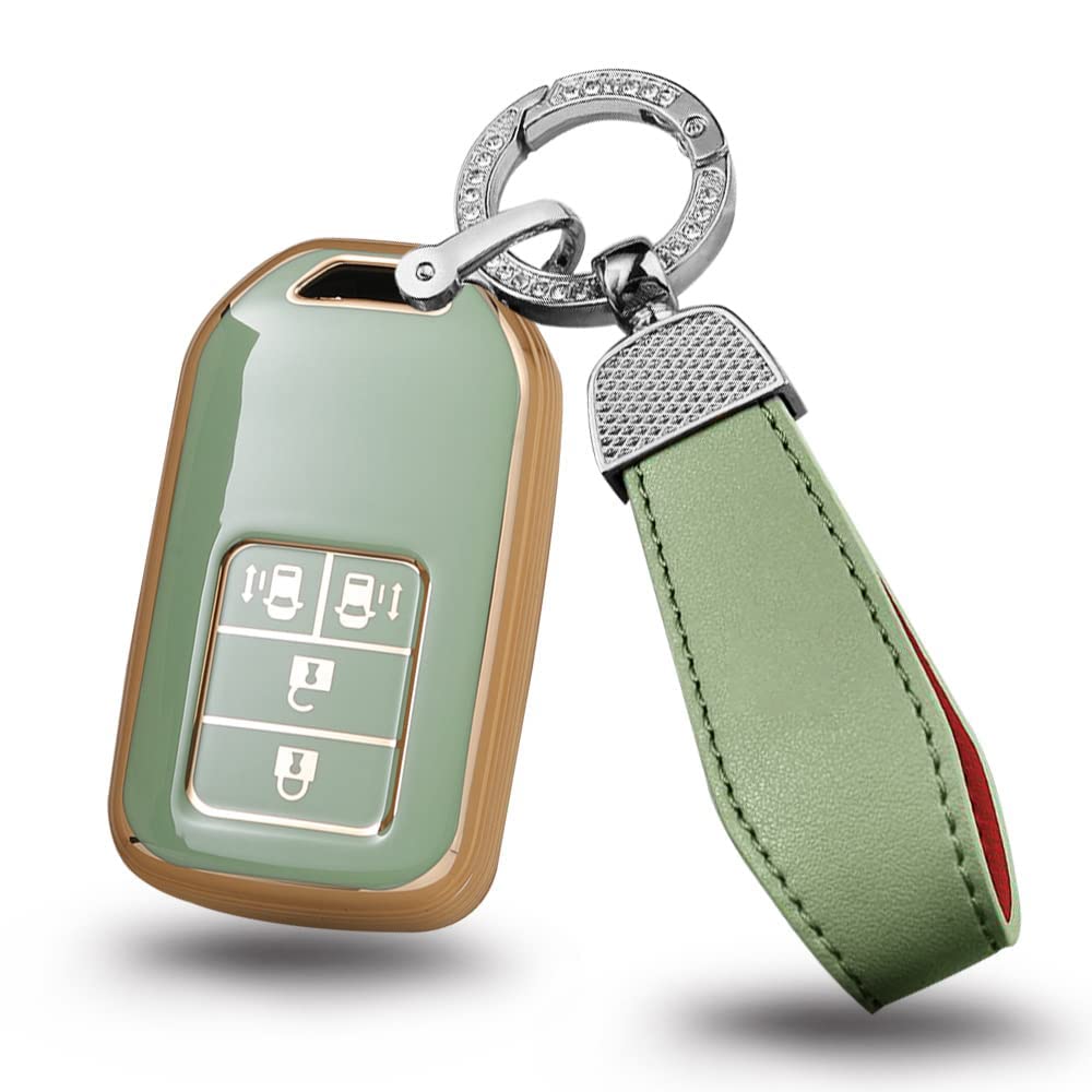 

Чехол для смарт-ключа для ключа-ключа силиконовый трудно падающий подходит совместимый с мягким [ontto] Honda, чехол, держатель, стильный, материал, выкл., Vezel, Stepwagon, зелёный