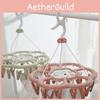 Versatile Plastic Clothing Drying Rack With 24 Clips For Efficient Air Drying