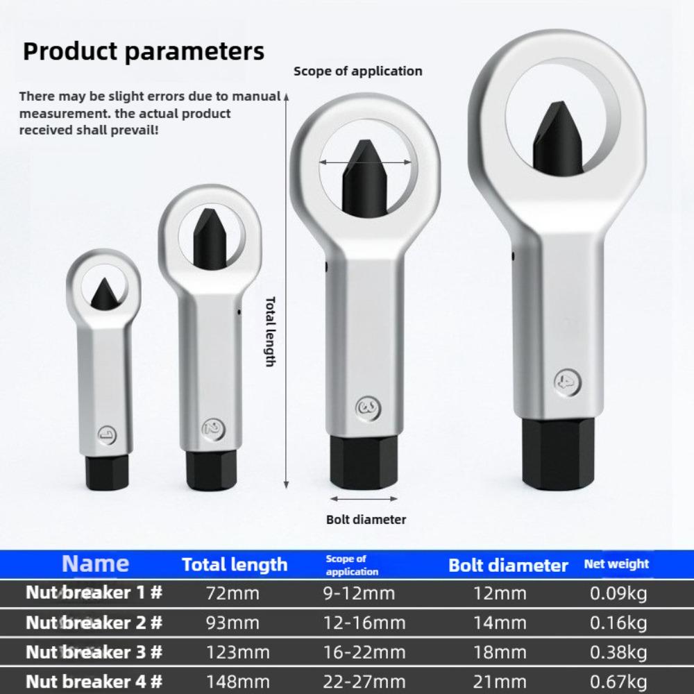Nut Splitter Breaker Remover Extractor Tools Durable 9-12mm 12-16mm 16-22mm 22-27mm Hand Tool Set Nut separator DIY use