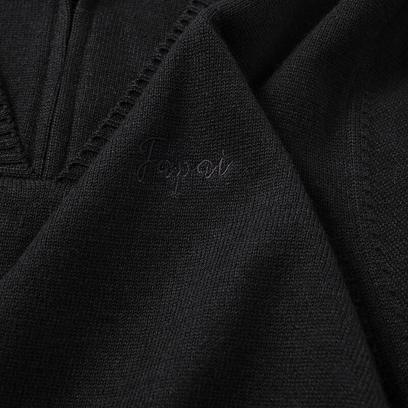 FAPAI Men's Faux Two-Piece Stand-Collar Wool Blend Sweater