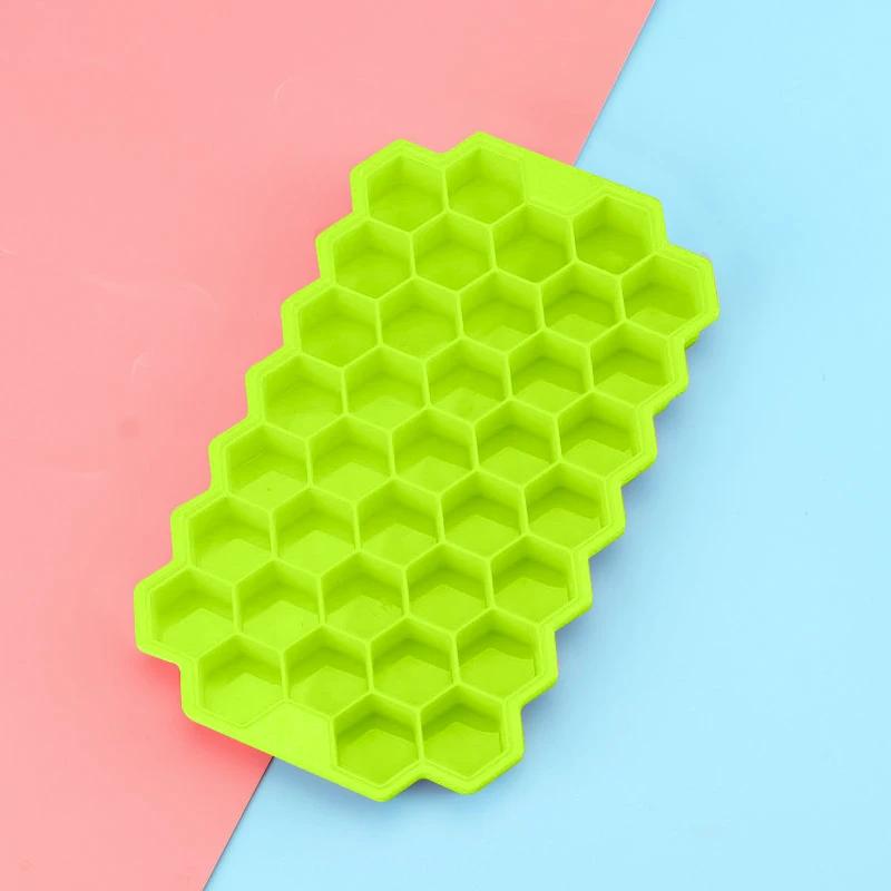 37 Cavity Honeycomb Ice Cube Trays Mold Reusable Silicone Ice Cube Mold BPA Free Ice Cream Maker with Lids DIY Popsicle Mold