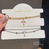 Bracciale con Ciondolo a Croce con Pietre di Zircone per Donne Gioiello Elegante Regalo