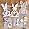 3D Rabbit Silicone Mold DIY Easter Mushroom Egg Hanging Pendant Craft Making Plaster Resin Casting Molds Home Dec Bunny Art Gift