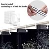 Renaiss Black and White Dandelion Shower Curtain Abstract Cute Floral Pattern Shower Curtain for Bathroom Art Painting Firework Design Shower
