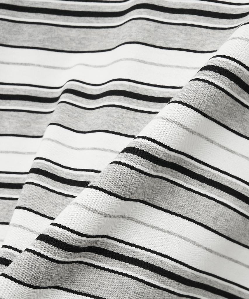 YALE Multi-Stripe Crop Long Sleeve_Gray