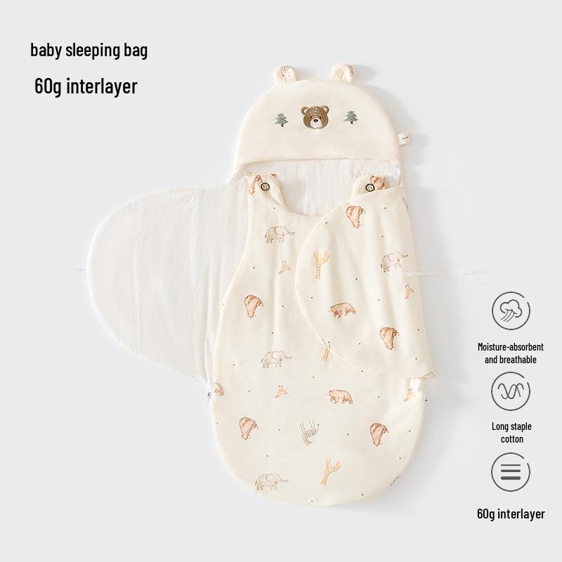 Newborn Anti-Startle Swaddle: Thin Cotton Zipper Blanket, Anti-Kick Quilt for Spring/Autumn.