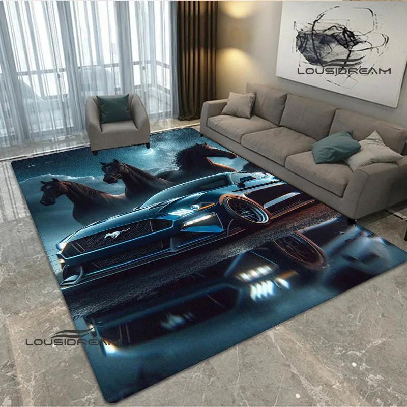 3D M-Mustang car logo printed carpet kitchen mats Non -slip carpet outdoor carpets area rug bedroom decor birthday gift