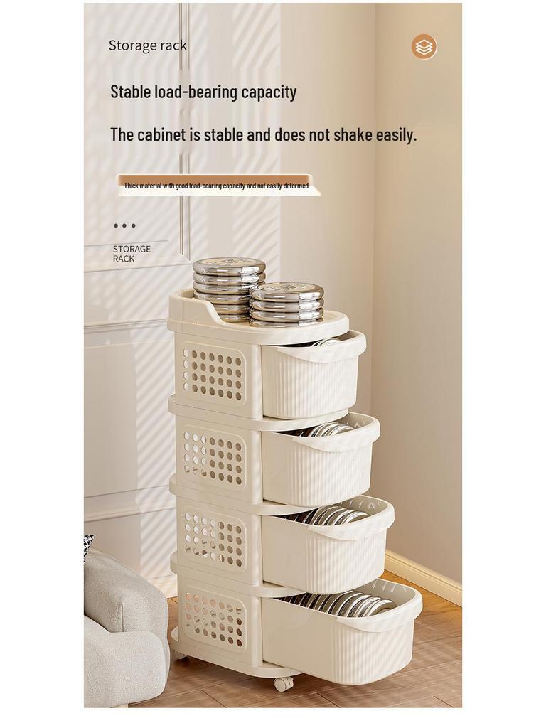 Movable Cream Storage Rack: Small Trolley with Drawer for Toys & Snacks